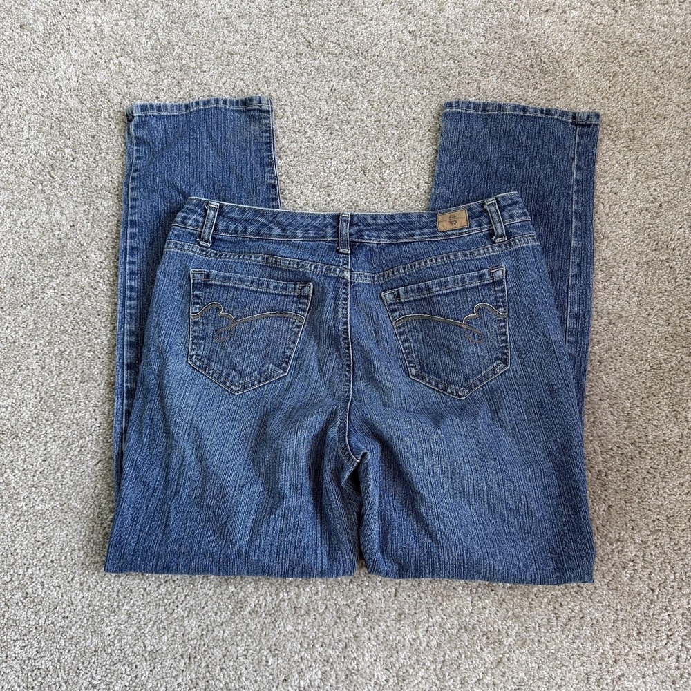 BandolinoBlu Mandie Straight Jeans Womens 12 Medium Wash Blue Stretch Denim